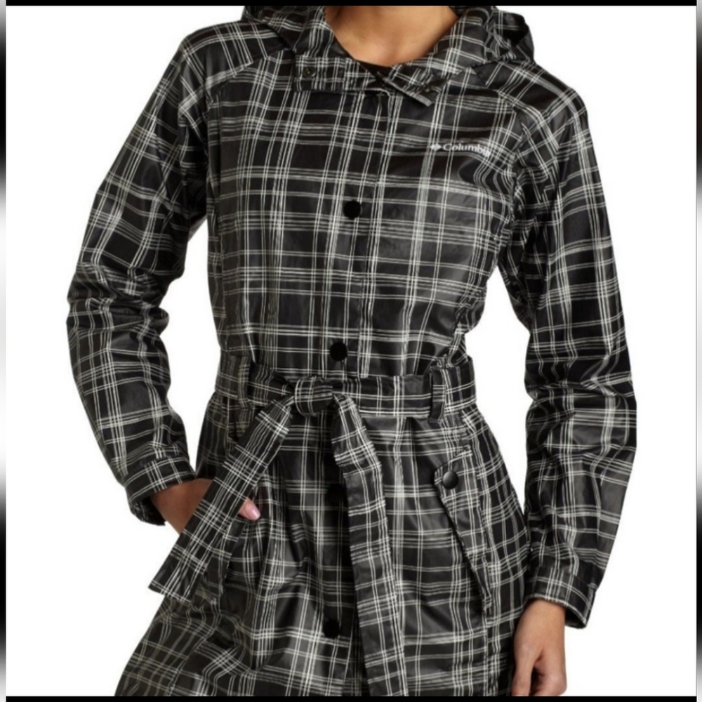Columbia Plaid Waterproof Rain Jacket Womens Large